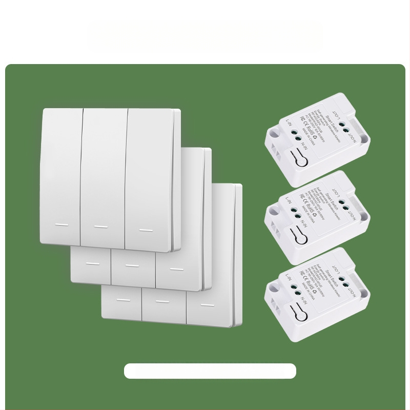 Savaime generuojantis belaidis jungiklis buitiniam vieno valdymo į dviejų valdymo daugiafunkciniam valdymui be laidų atsitiktinis be pastos be baterijų lengvas paspaudimas