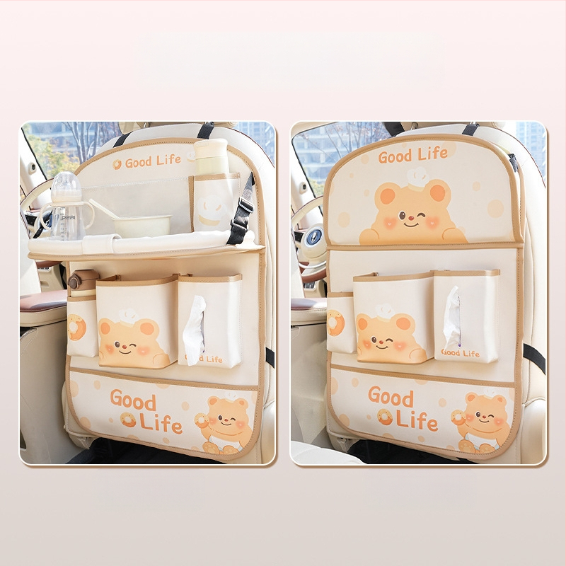 Μπλε τσάντα αποθήκευσης πλάτης καρέκλας αυτοκινήτου με χαριτωμένη πολυλειτουργική κρεμαστή τσάντα αποθήκευσης, μικρή τσάντα αποθήκευσης τραπεζιού για το πίσω μέρος του αυτοκινήτου σε στυλ κινουμένων σχεδίων