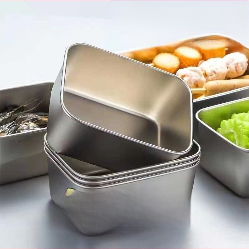 Komercinio kiosko šaldytuvo iškylų sandarinimo speciali nerūdijančio plieno traškesnių maisto produktų dėžutė su dangteliu pietų dėžutės laikymo dėžutė