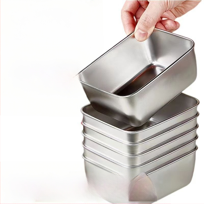 Komercinio kiosko šaldytuvo iškylų sandarinimo speciali nerūdijančio plieno traškesnių maisto produktų dėžutė su dangteliu pietų dėžutės laikymo dėžutė