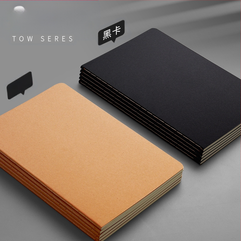 B5 lehmanahast kodutööde vihik A5 trükkimata musta kaardi märkmik horisontaalsete võrkudega tühi trükkimata lehmanahast raamatu hulgimüük