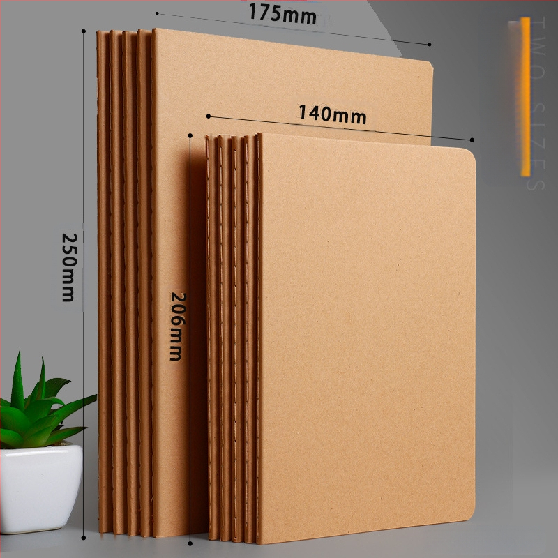 B5 lehmanahast kodutööde vihik A5 trükkimata musta kaardi märkmik horisontaalsete võrkudega tühi trükkimata lehmanahast raamatu hulgimüük