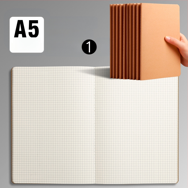 B5 lehmanahast kodutööde vihik A5 trükkimata musta kaardi märkmik horisontaalsete võrkudega tühi trükkimata lehmanahast raamatu hulgimüük