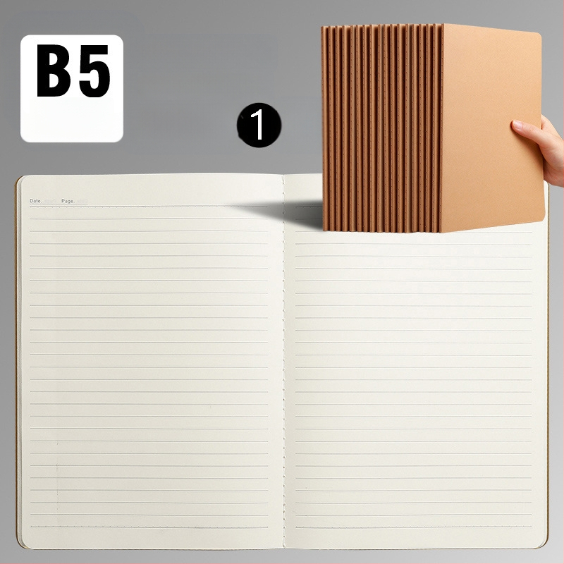 B5 lehmanahast kodutööde vihik A5 trükkimata musta kaardi märkmik horisontaalsete võrkudega tühi trükkimata lehmanahast raamatu hulgimüük