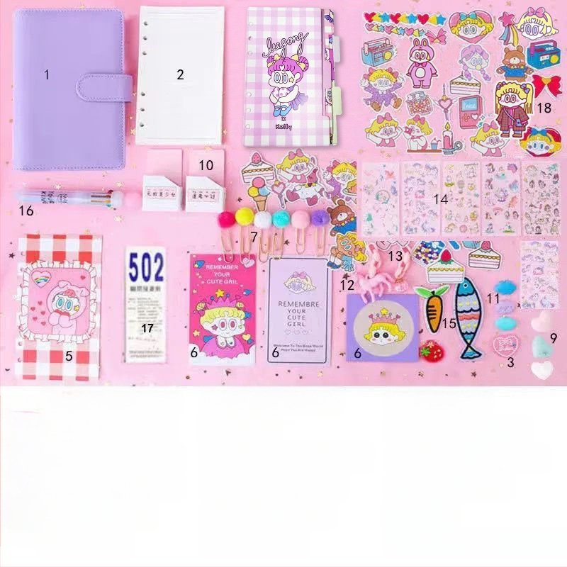 Tüdrukutele mõeldud haldjate pearaamatu komplekt, armas ja üliarmas, makaron, Jaapani stiilis, Ins stiilis pearaamatu kohta, populaarne pearaamat