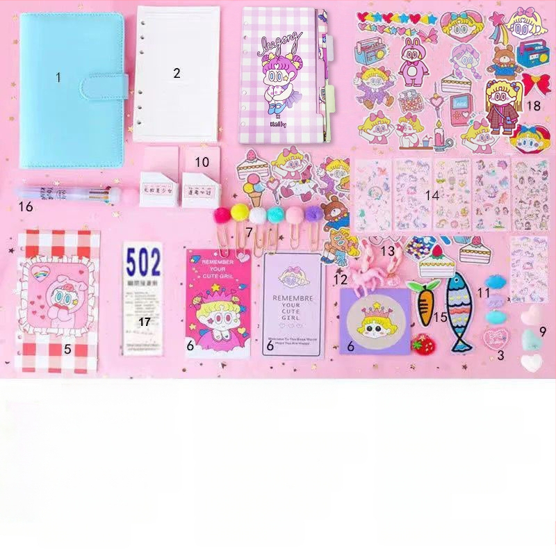 Tüdrukutele mõeldud haldjate pearaamatu komplekt, armas ja üliarmas, makaron, Jaapani stiilis, Ins stiilis pearaamatu kohta, populaarne pearaamat