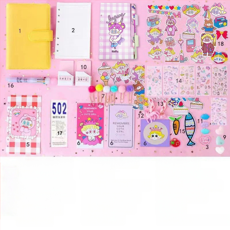 Tüdrukutele mõeldud haldjate pearaamatu komplekt, armas ja üliarmas, makaron, Jaapani stiilis, Ins stiilis pearaamatu kohta, populaarne pearaamat