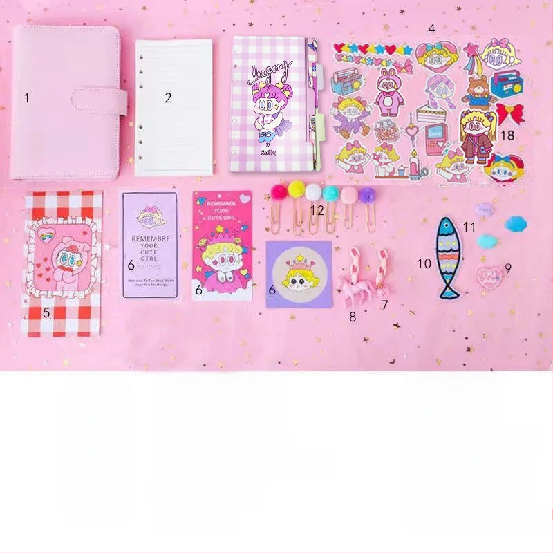 Tüdrukutele mõeldud haldjate pearaamatu komplekt, armas ja üliarmas, makaron, Jaapani stiilis, Ins stiilis pearaamatu kohta, populaarne pearaamat