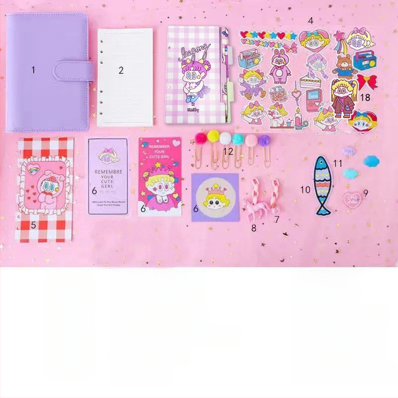 Tüdrukutele mõeldud haldjate pearaamatu komplekt, armas ja üliarmas, makaron, Jaapani stiilis, Ins stiilis pearaamatu kohta, populaarne pearaamat