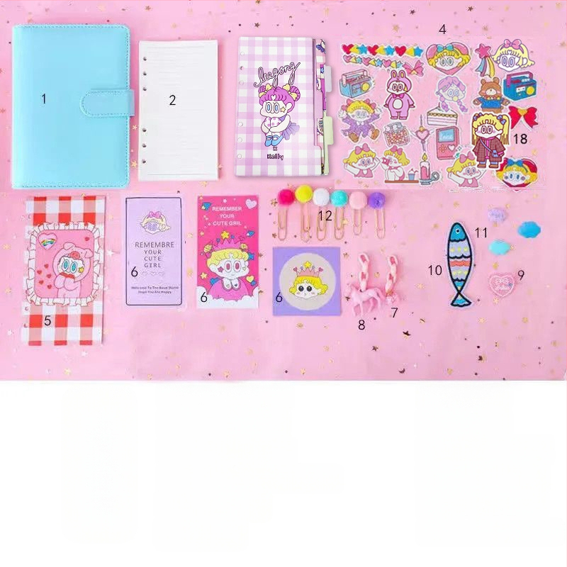 Tüdrukutele mõeldud haldjate pearaamatu komplekt, armas ja üliarmas, makaron, Jaapani stiilis, Ins stiilis pearaamatu kohta, populaarne pearaamat