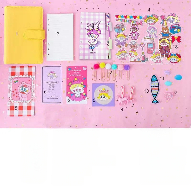 Tüdrukutele mõeldud haldjate pearaamatu komplekt, armas ja üliarmas, makaron, Jaapani stiilis, Ins stiilis pearaamatu kohta, populaarne pearaamat