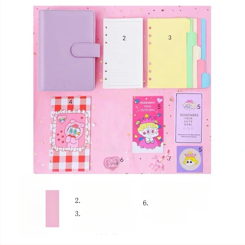 Tüdrukutele mõeldud haldjate pearaamatu komplekt, armas ja üliarmas, makaron, Jaapani stiilis, Ins stiilis pearaamatu kohta, populaarne pearaamat