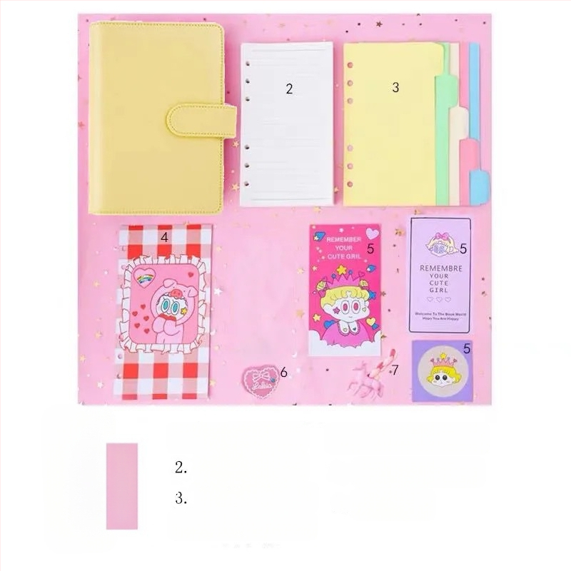 Tüdrukutele mõeldud haldjate pearaamatu komplekt, armas ja üliarmas, makaron, Jaapani stiilis, Ins stiilis pearaamatu kohta, populaarne pearaamat