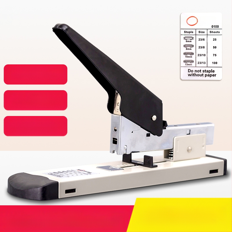 Tööjõudu säästev klammerdaja kontorisse, pika varrega, pluss-suuruses klammerdaja, täismetallist, õpilastele, suurtele ja tugevatele, paksendatud mitmeotstarbelistele klammerdajatele