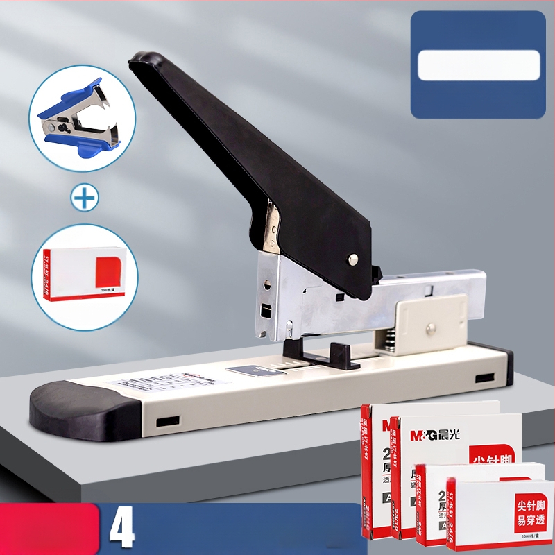 Tööjõudu säästev klammerdaja kontorisse, pika varrega, pluss-suuruses klammerdaja, täismetallist, õpilastele, suurtele ja tugevatele, paksendatud mitmeotstarbelistele klammerdajatele