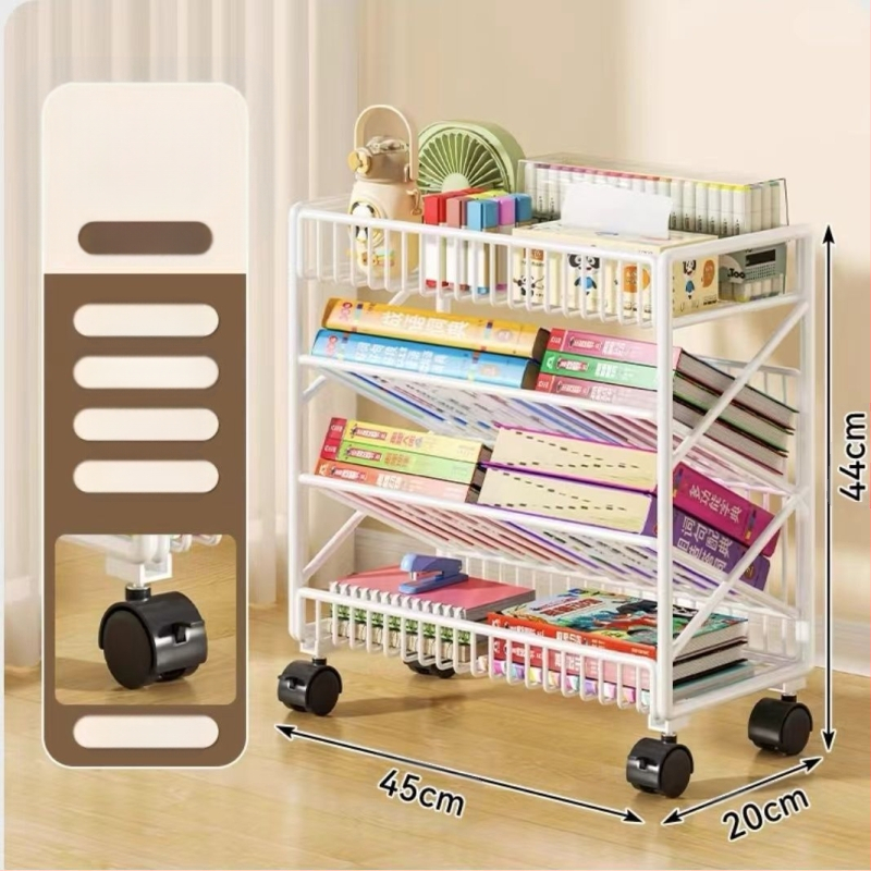 Liigutatav põrandariiul Raamaturiiul Mitmekihiline ratastega hoiuriiul Õpilase klassiruumi raamaturiiul Raudlaua külgmine raamaturiiul