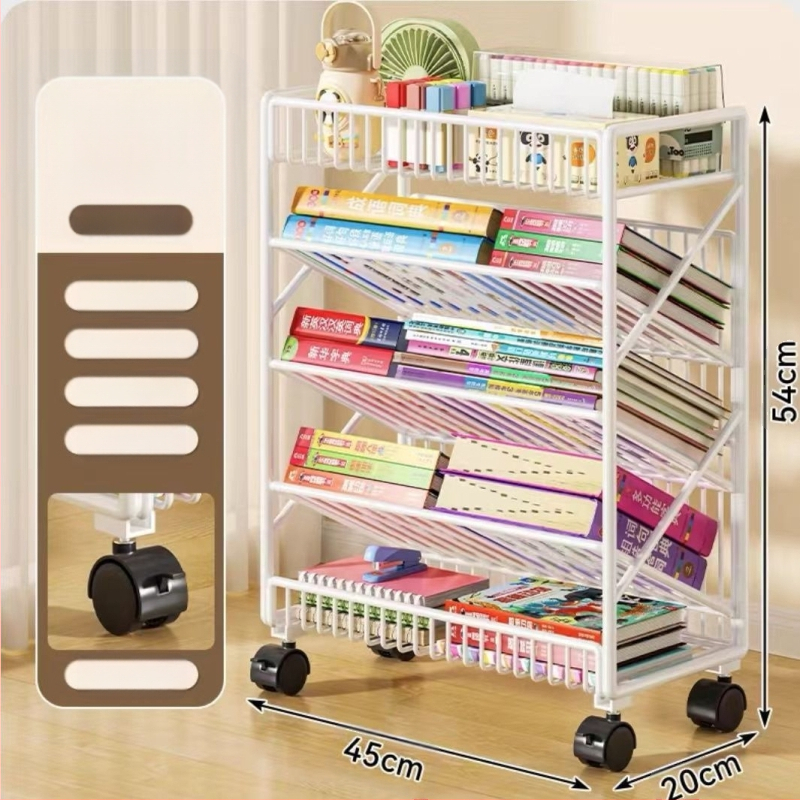 Liigutatav põrandariiul Raamaturiiul Mitmekihiline ratastega hoiuriiul Õpilase klassiruumi raamaturiiul Raudlaua külgmine raamaturiiul