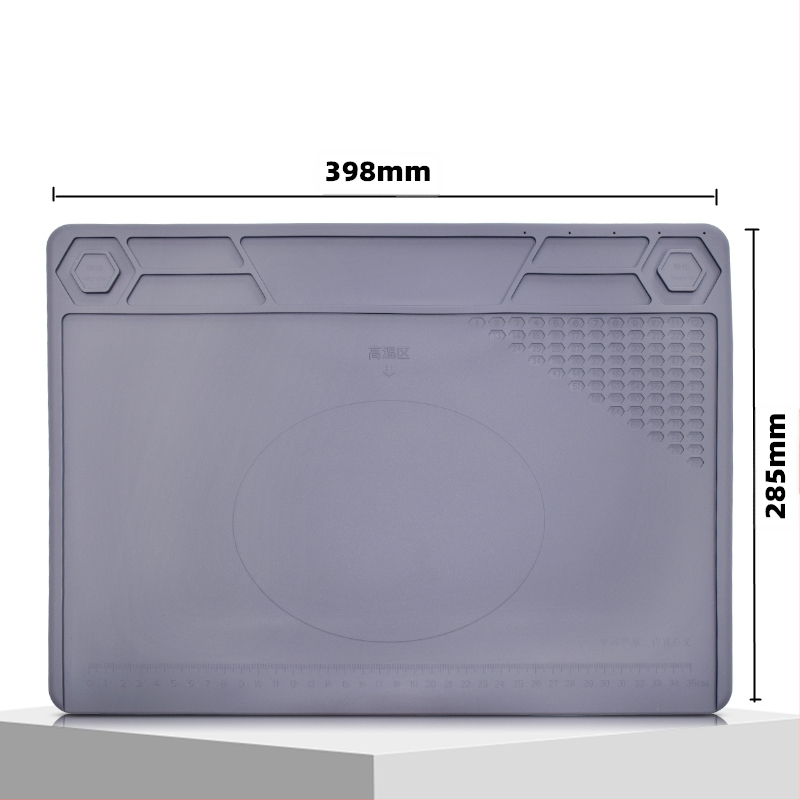 Datora un mobilā tālruņa remonta darbagalds ar magnētisku siltumizolācijas paliktni, silikona augstas temperatūras izturīgs galda paliktnis, karstā gaisa pistoles metināšanas galda paliktnis