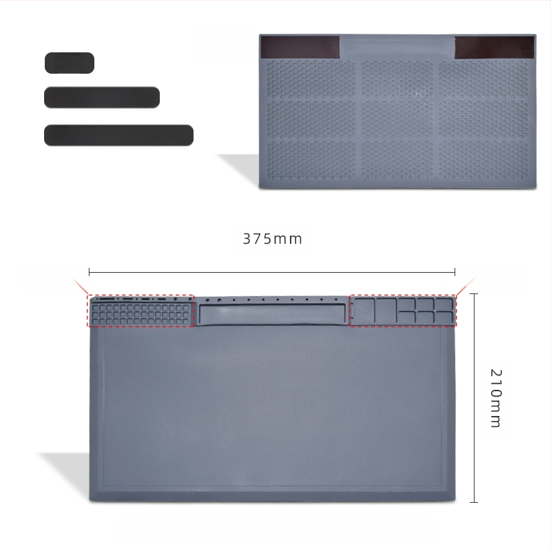 Datora un mobilā tālruņa remonta darbagalds ar magnētisku siltumizolācijas paliktni, silikona augstas temperatūras izturīgs galda paliktnis, karstā gaisa pistoles metināšanas galda paliktnis