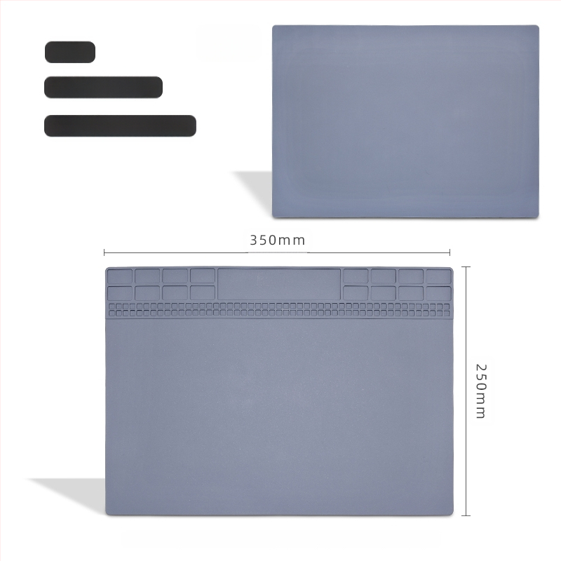 Datora un mobilā tālruņa remonta darbagalds ar magnētisku siltumizolācijas paliktni, silikona augstas temperatūras izturīgs galda paliktnis, karstā gaisa pistoles metināšanas galda paliktnis