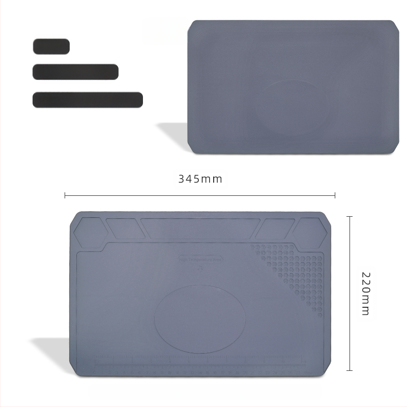 Datora un mobilā tālruņa remonta darbagalds ar magnētisku siltumizolācijas paliktni, silikona augstas temperatūras izturīgs galda paliktnis, karstā gaisa pistoles metināšanas galda paliktnis