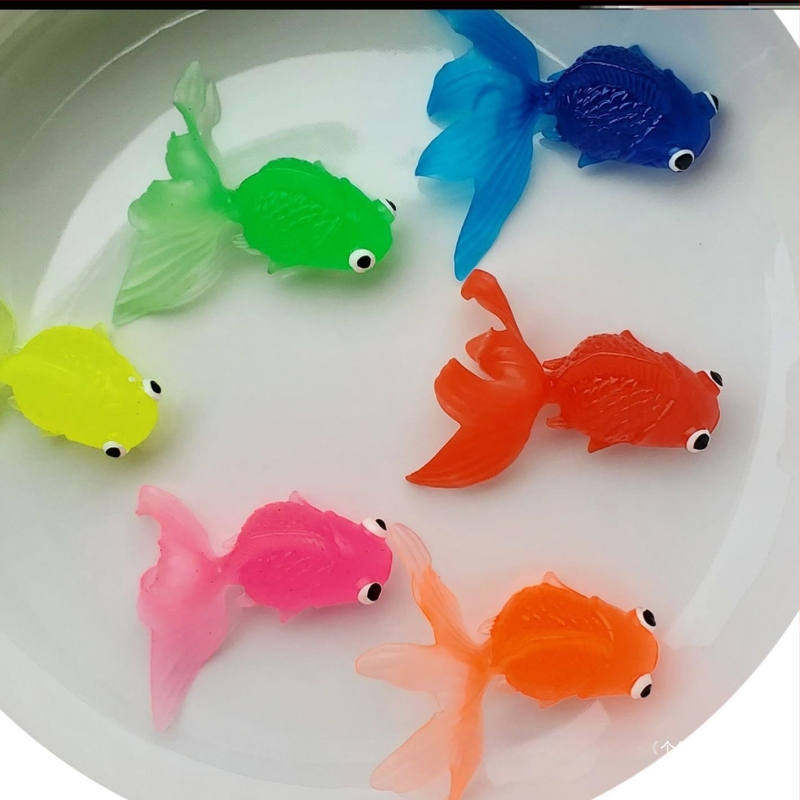 Ujuv kalamänguasi beebidele alushariduse lastele kuldkala võrgutasku silikoonist väike kala pehme kummist loom piiriülene eksport