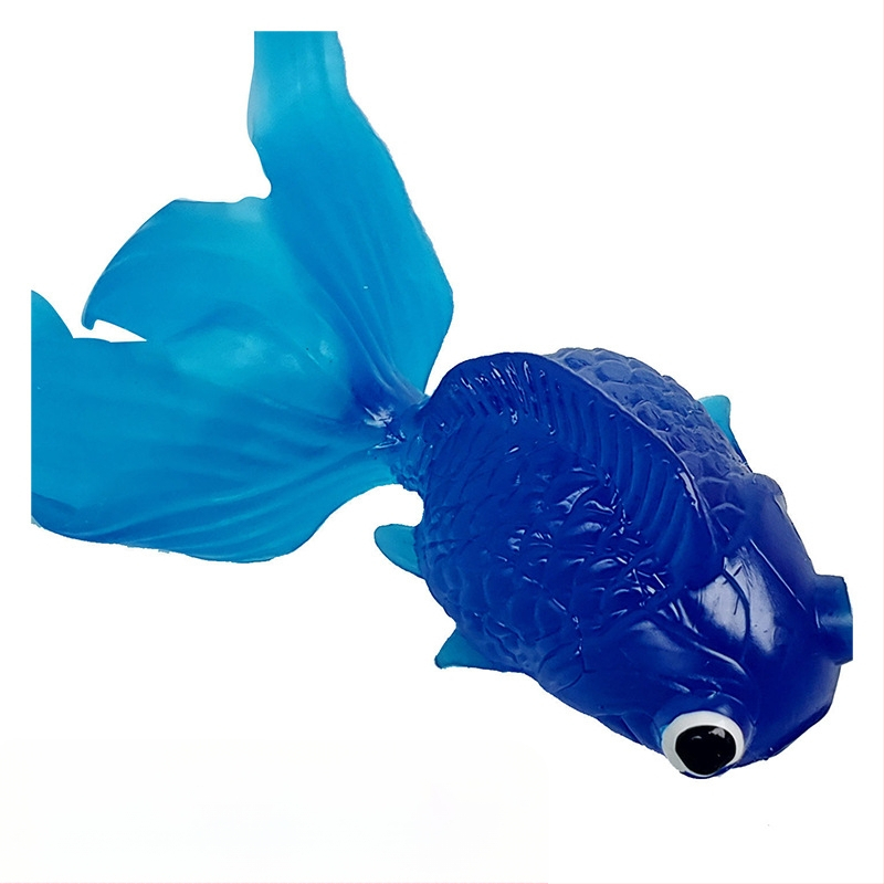 Ujuv kalamänguasi beebidele alushariduse lastele kuldkala võrgutasku silikoonist väike kala pehme kummist loom piiriülene eksport