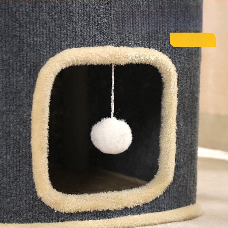 Katės laipiojimo rėmas, šiltas žieminis daugiasluoksnis katės lizdas, linksmas medžio skylė iš sizalio kibiro, kačių namelis, naminių gyvūnėlių reikmenys, žaislinis katės lizdas, kibiras