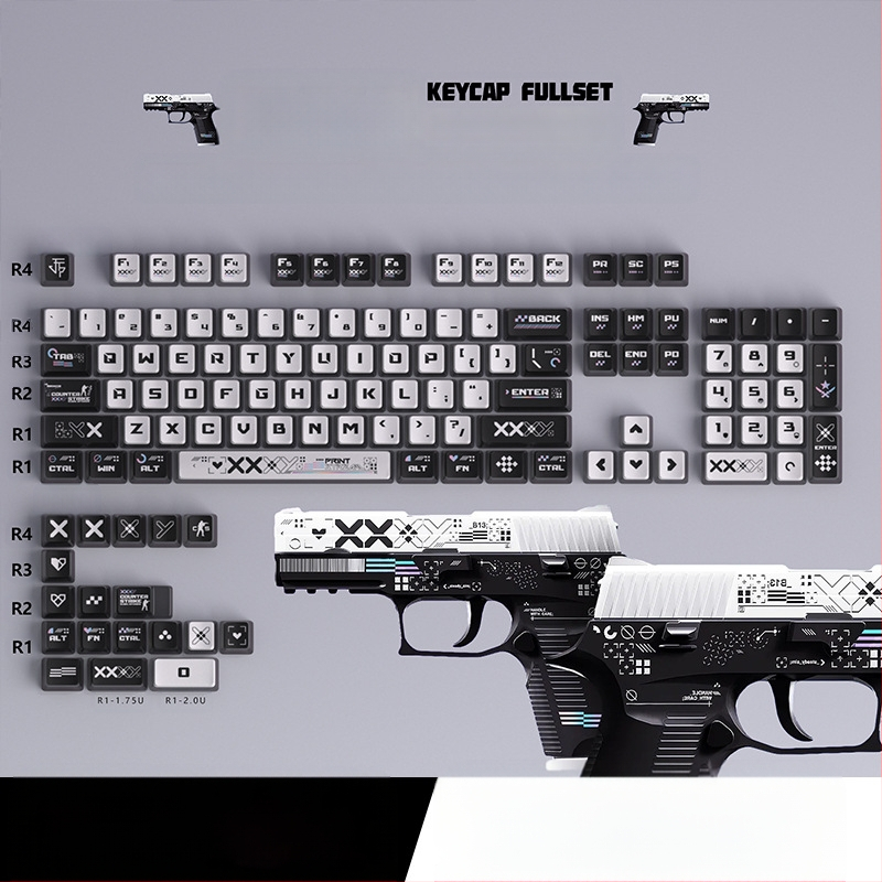 Pudding neljapoolne poolläbipaistev värviline sublimatsiooniklahvistik kohandatud mehaanilise klaviatuuri poolläbipaistva trükikomplekti Kuromi klahvistikud