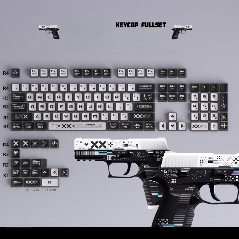 Pudding neljapoolne poolläbipaistev värviline sublimatsiooniklahvistik kohandatud mehaanilise klaviatuuri poolläbipaistva trükikomplekti Kuromi klahvistikud