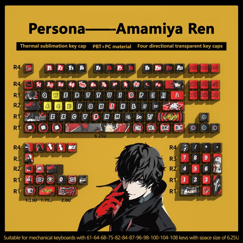 Pudding neljapoolne poolläbipaistev värviline sublimatsiooniklahvistik kohandatud mehaanilise klaviatuuri poolläbipaistva trükikomplekti Kuromi klahvistikud