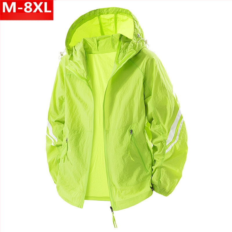 Vasaras moderna vīriešu elpojoša plāna ledus zīda jaka resniem vīriešiem, lielizmēra, brīva, ātri žūstoša ādas saules aizsardzības apģērba