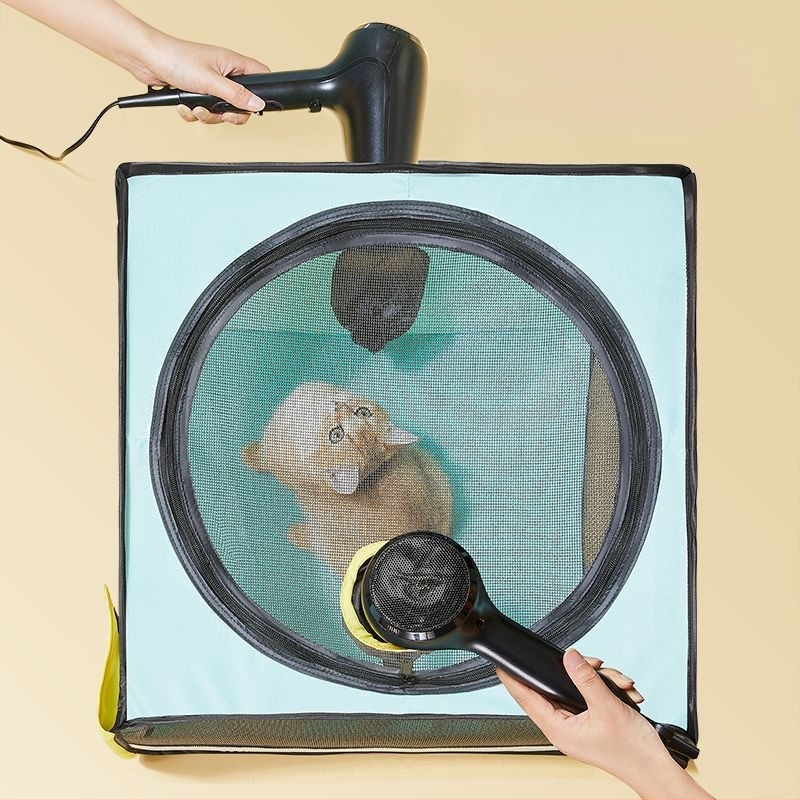 Naminių gyvūnėlių kačių džiovinimo dėžė, sulankstoma šunų maudymosi ir džiovinimo krepšys, didelės talpos džiovinimo dėžė