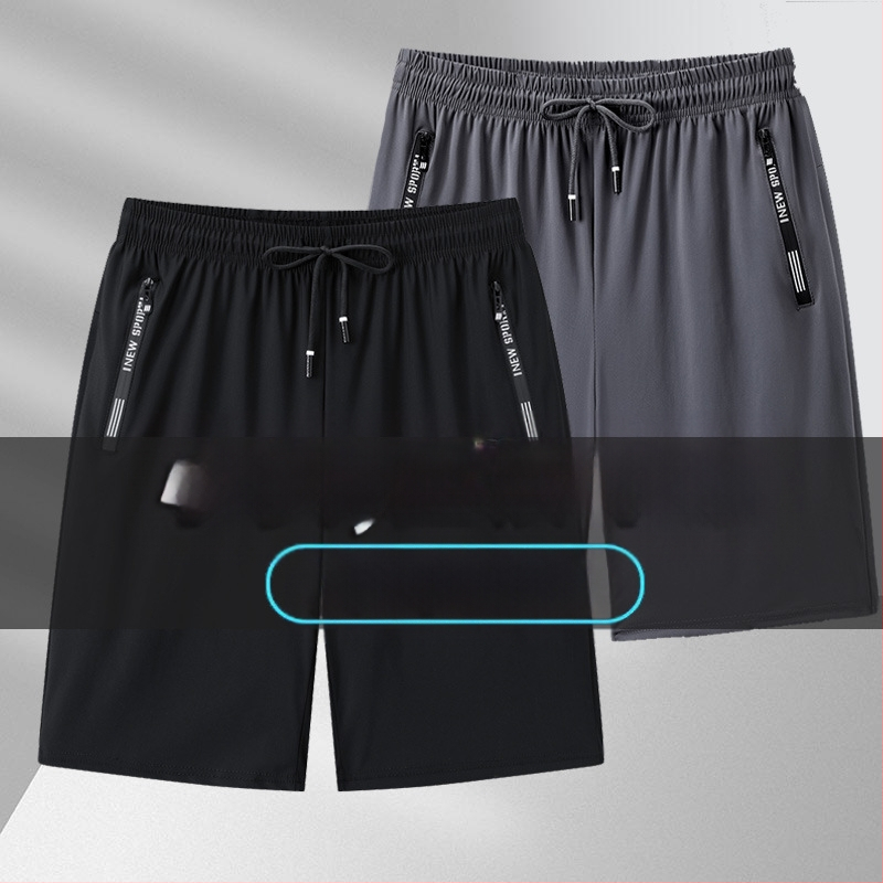 Hulgimüük Suvised vabaaja jääsiidist lühikesed püksid Meeste elastsed konditsioneeriga püksid Noorte spordi kiirelt kuivavad pluss-suuruses lühikesed püksid Õhukesed püksid