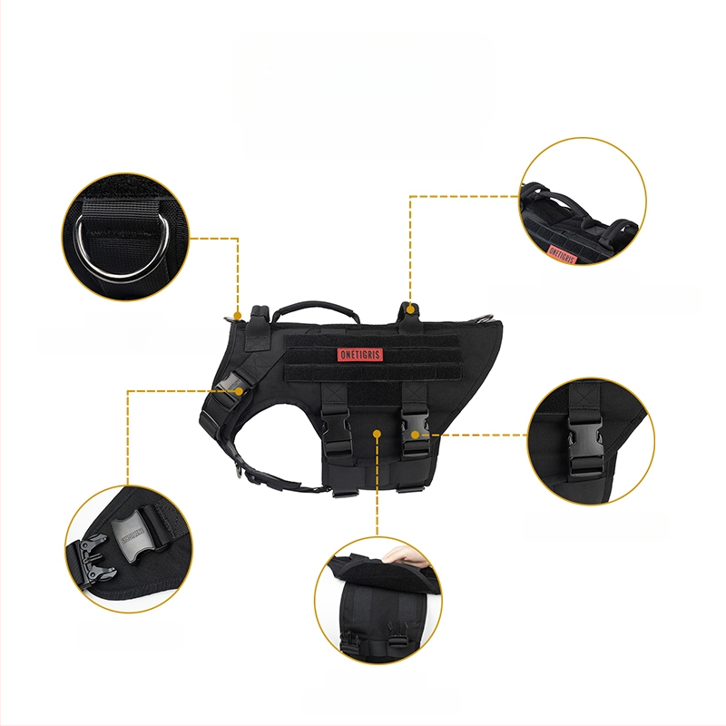 One Tiger [Blasting] suņu krūšu siksna k9 taktiskā vilces virves vestes tips vidēja izmēra liels suns krūšu muguras pastaigu suns