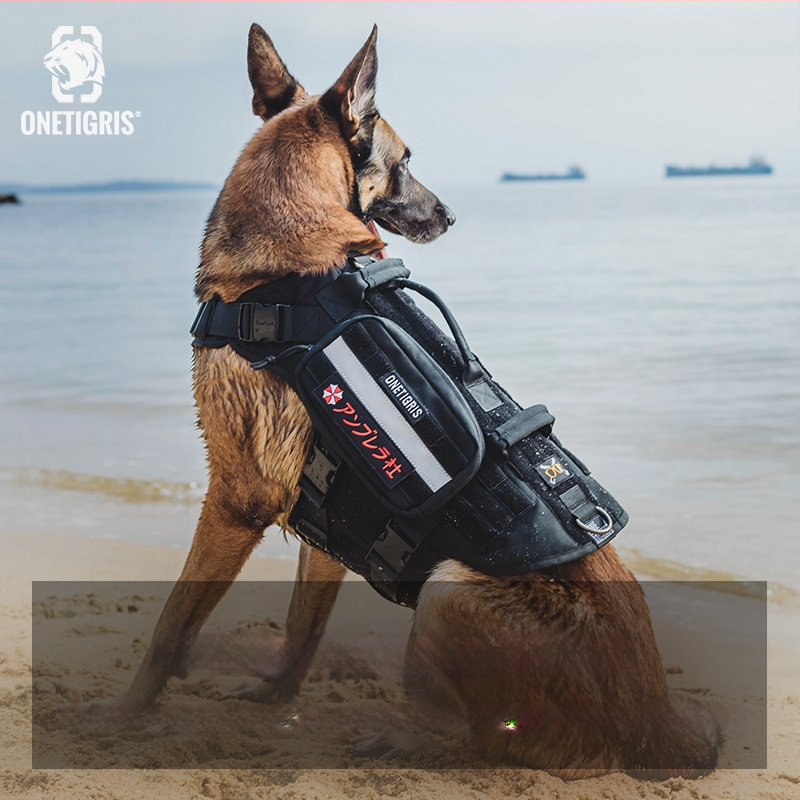 One Tiger [Blasting] suņu krūšu siksna k9 taktiskā vilces virves vestes tips vidēja izmēra liels suns krūšu muguras pastaigu suns