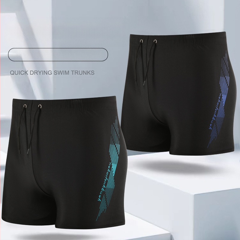 Meeste uued piinlikkust mitteläbilaskvad moodsed täiskasvanute ujumispüksid, pluss-suuruses lahtised professionaalsed meeste ujumispüksid, ranna-kuumaveeallika ujumispüksid