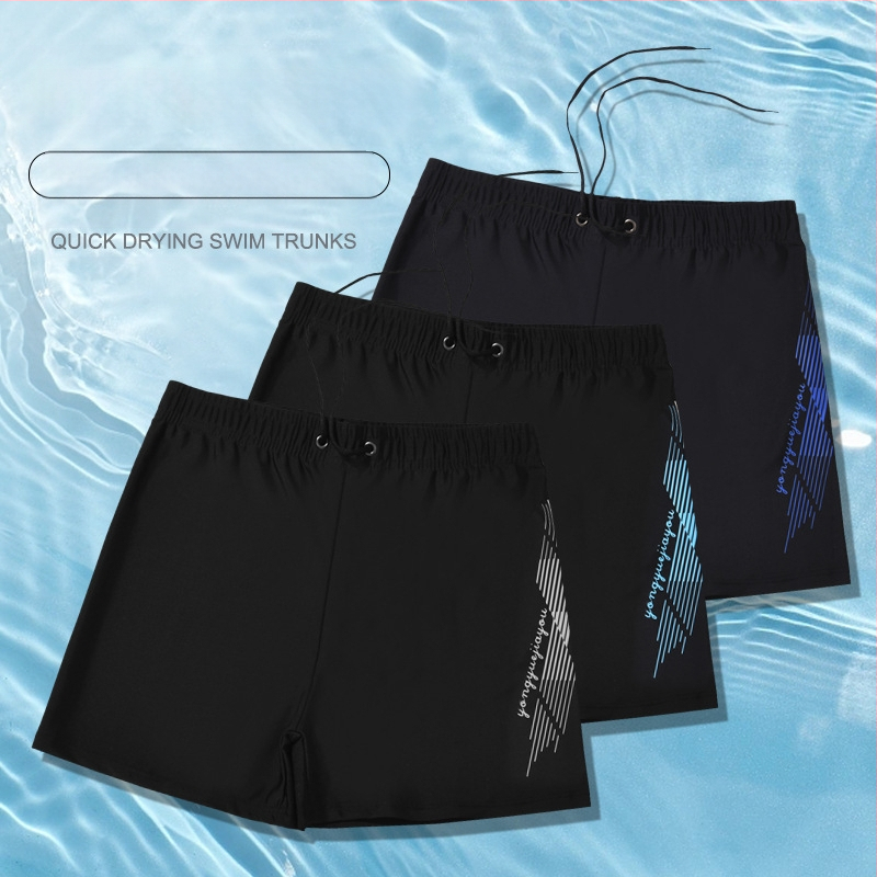 Meeste uued piinlikkust mitteläbilaskvad moodsed täiskasvanute ujumispüksid, pluss-suuruses lahtised professionaalsed meeste ujumispüksid, ranna-kuumaveeallika ujumispüksid