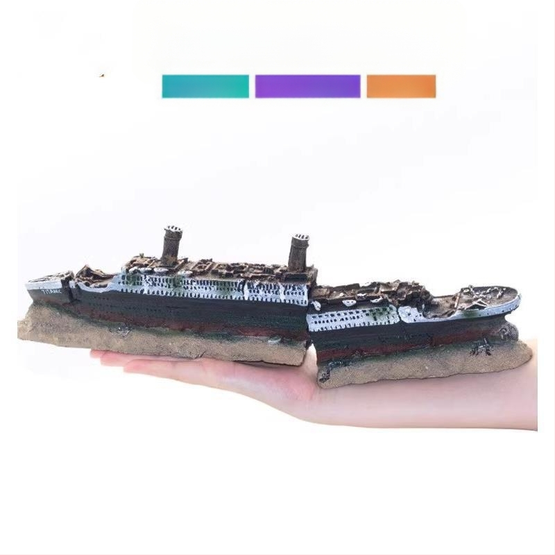 Titanicu kalapaagi maastik, laevahukk, väikesed kaunistused, akvaariumi kaunistused, keskkonnakaitse vaigust käsitöö, et vältida paadimaja vrakki