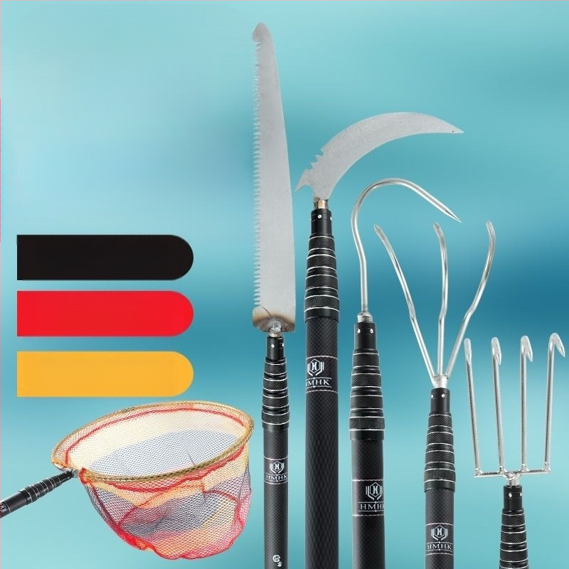 X9G naujas trumpos rankenos anglies pluošto didelių žuvų graibšto meškerės padėties nustatymo meškerė, sustorinta itin kieta teleskopinė