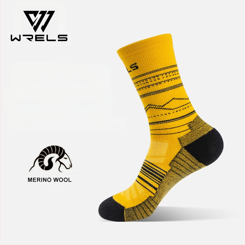 WRELS meriinovillast sokid meeste ja naiste kõrge toruga matkajooksusokid paksendatud froteest deodorandid hingavad spordisokid