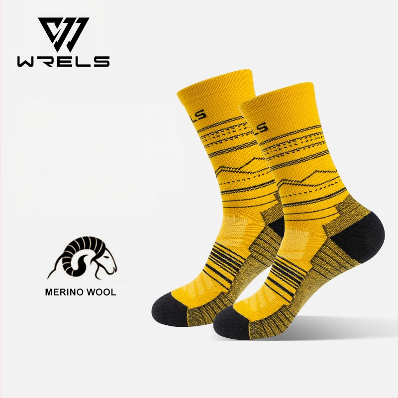WRELS meriinovillast sokid meeste ja naiste kõrge toruga matkajooksusokid paksendatud froteest deodorandid hingavad spordisokid