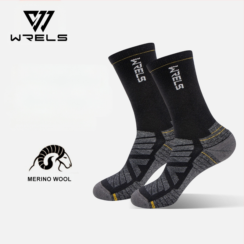 WRELS meriinovillast sokid meeste ja naiste kõrge toruga matkajooksusokid paksendatud froteest deodorandid hingavad spordisokid