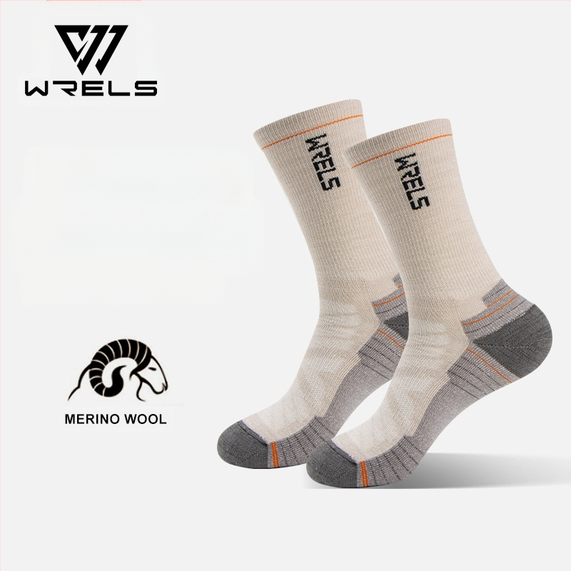 WRELS meriinovillast sokid meeste ja naiste kõrge toruga matkajooksusokid paksendatud froteest deodorandid hingavad spordisokid