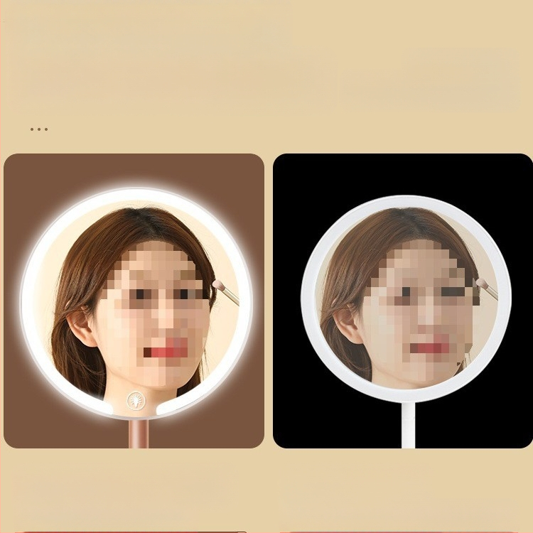 Kaheteljeline meigipeegel lambiga, lauaarvuti, üliõpilaselamu, kodukontor, LED-ilmpeegel pöörlev