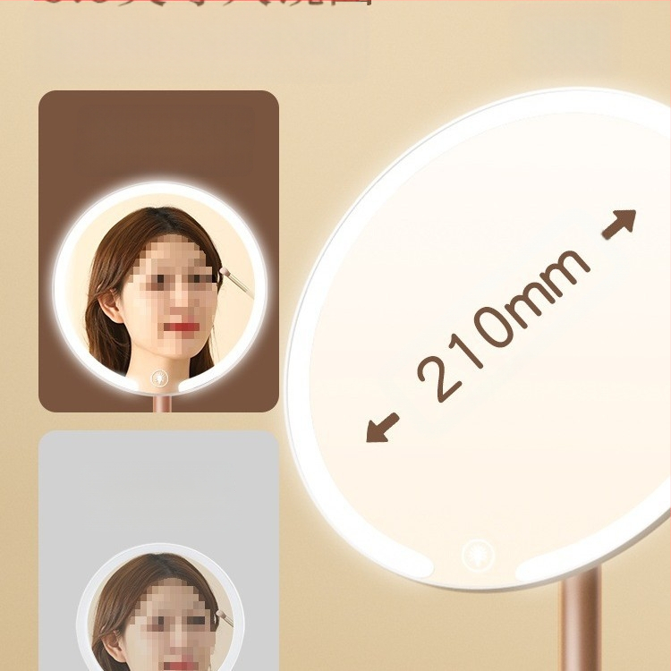 Kaheteljeline meigipeegel lambiga, lauaarvuti, üliõpilaselamu, kodukontor, LED-ilmpeegel pöörlev