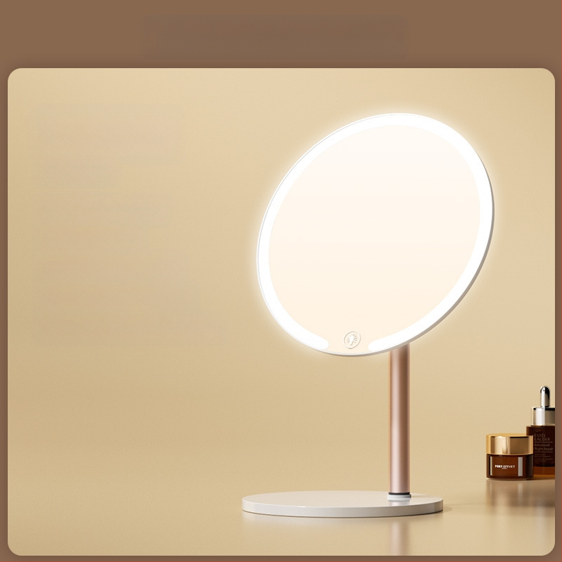 Kaheteljeline meigipeegel lambiga, lauaarvuti, üliõpilaselamu, kodukontor, LED-ilmpeegel pöörlev