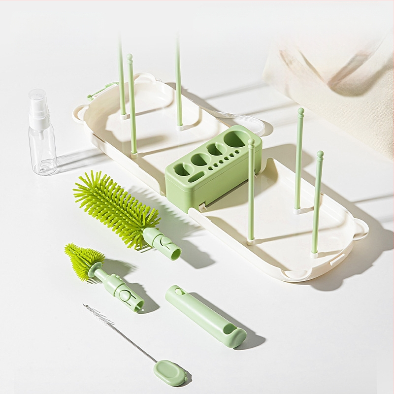 beeshum kaasaskantav pudelipuhastushari silikoonist tööriistakomplekt vastsündinu lutipuhastuseks spetsiaalne