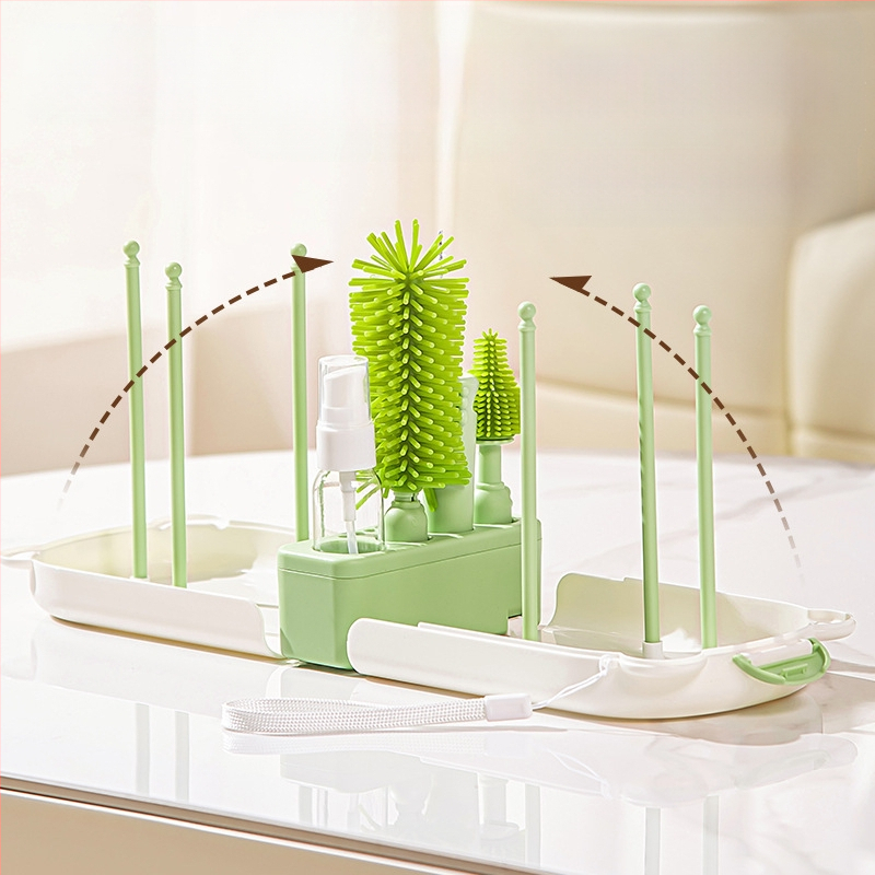 beeshum kaasaskantav pudelipuhastushari silikoonist tööriistakomplekt vastsündinu lutipuhastuseks spetsiaalne