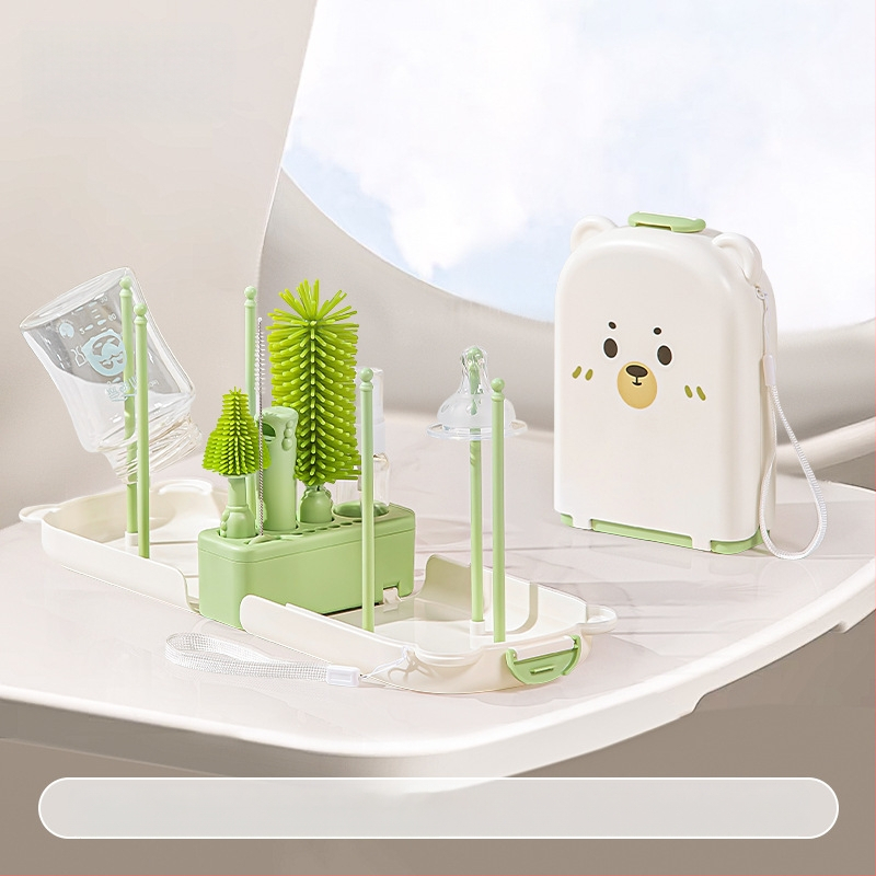 beeshum kaasaskantav pudelipuhastushari silikoonist tööriistakomplekt vastsündinu lutipuhastuseks spetsiaalne